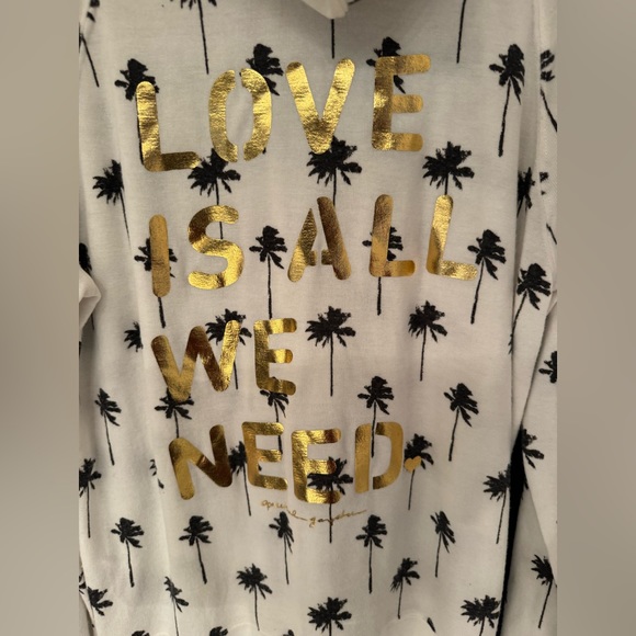 Spiritual Gangster Palm Trees Love is All We Need White Hoodie Size Medium - Picture 9 of 9